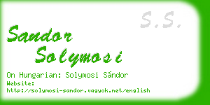 sandor solymosi business card